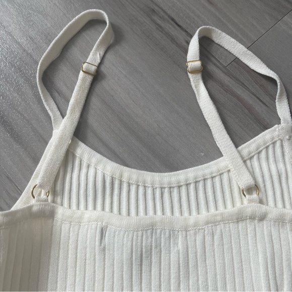 Cream Ribbed Dress - Picture 2 of 3